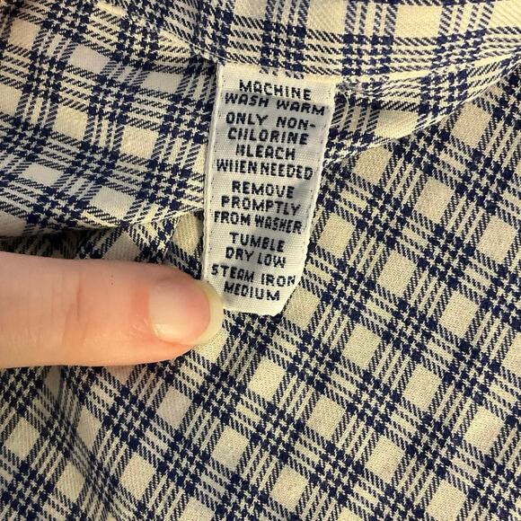 Vintage Ralph Lauren Blue and White Checked  Yarmouth Button Down Size 16 1/2 - Picture 6 of 8
